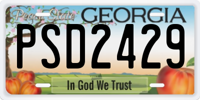 GA license plate PSD2429