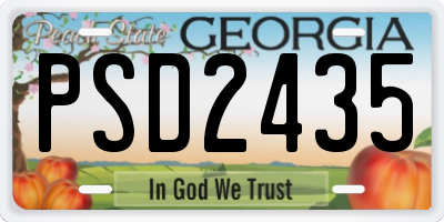 GA license plate PSD2435