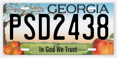 GA license plate PSD2438