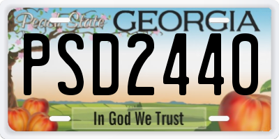 GA license plate PSD2440