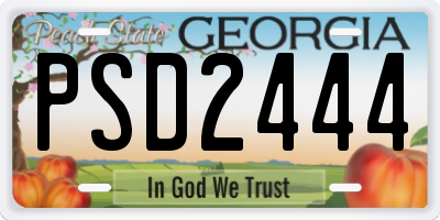 GA license plate PSD2444
