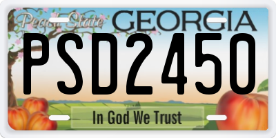 GA license plate PSD2450