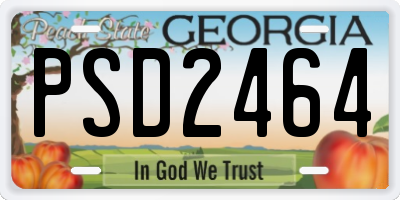 GA license plate PSD2464