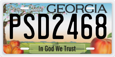 GA license plate PSD2468