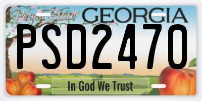 GA license plate PSD2470