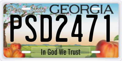 GA license plate PSD2471