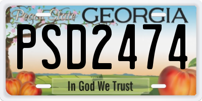 GA license plate PSD2474