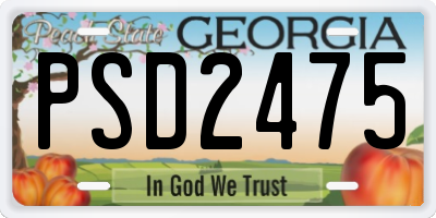 GA license plate PSD2475
