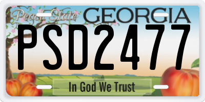 GA license plate PSD2477