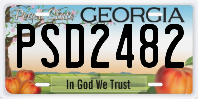 GA license plate PSD2482