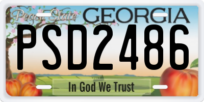 GA license plate PSD2486