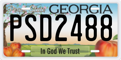 GA license plate PSD2488