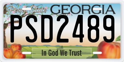 GA license plate PSD2489