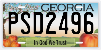 GA license plate PSD2496