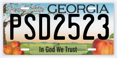 GA license plate PSD2523