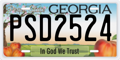GA license plate PSD2524