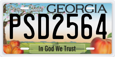 GA license plate PSD2564