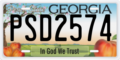 GA license plate PSD2574