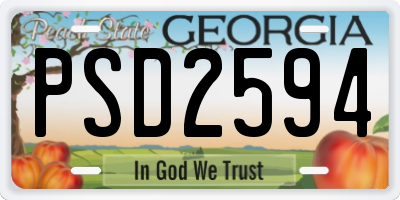 GA license plate PSD2594