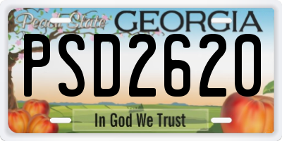 GA license plate PSD2620