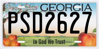 GA license plate PSD2627