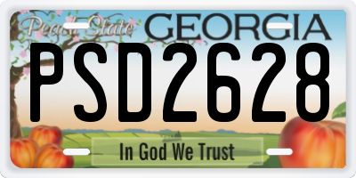 GA license plate PSD2628