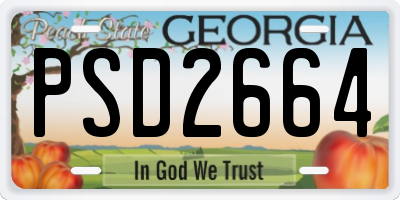 GA license plate PSD2664
