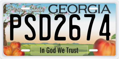 GA license plate PSD2674