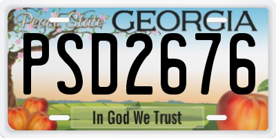 GA license plate PSD2676