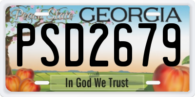 GA license plate PSD2679