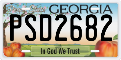 GA license plate PSD2682