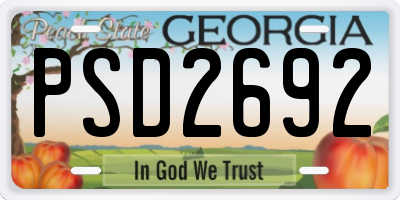 GA license plate PSD2692