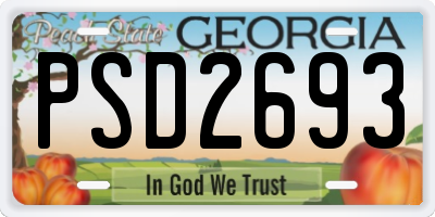 GA license plate PSD2693