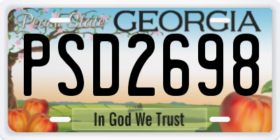 GA license plate PSD2698