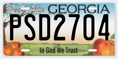 GA license plate PSD2704