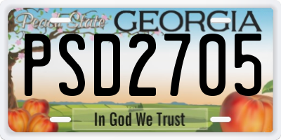GA license plate PSD2705
