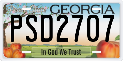 GA license plate PSD2707