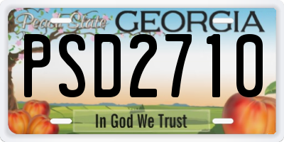 GA license plate PSD2710