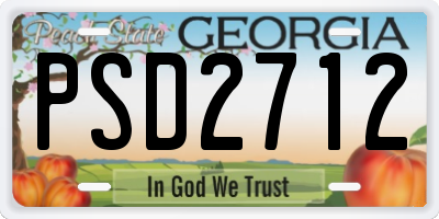 GA license plate PSD2712