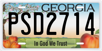 GA license plate PSD2714
