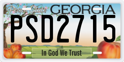 GA license plate PSD2715
