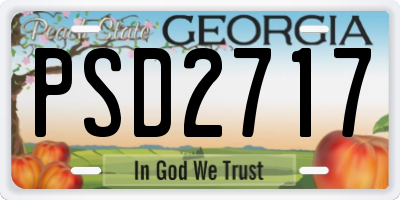 GA license plate PSD2717