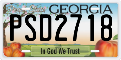 GA license plate PSD2718