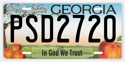 GA license plate PSD2720