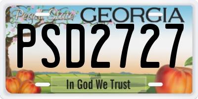 GA license plate PSD2727