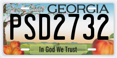 GA license plate PSD2732