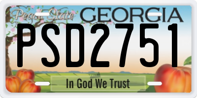 GA license plate PSD2751