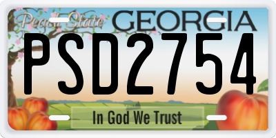 GA license plate PSD2754