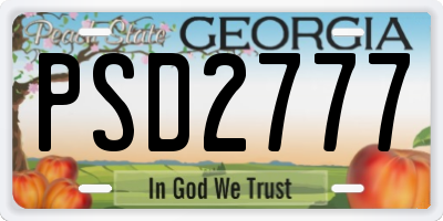 GA license plate PSD2777