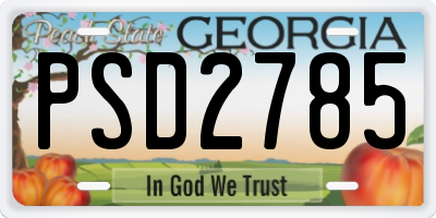 GA license plate PSD2785